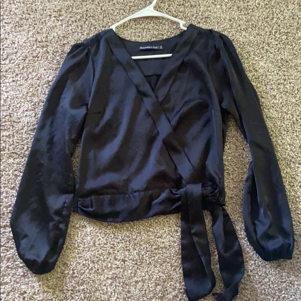 Black satin top
